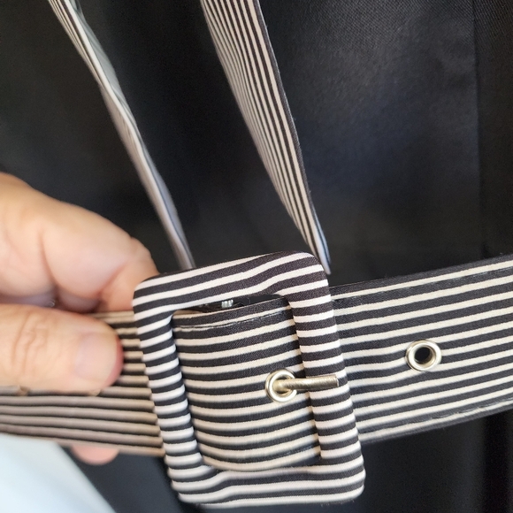 Voodoo Vixen Black Reto Vintage Look Dress with Striped Details Sz Large - Picture 4 of 8